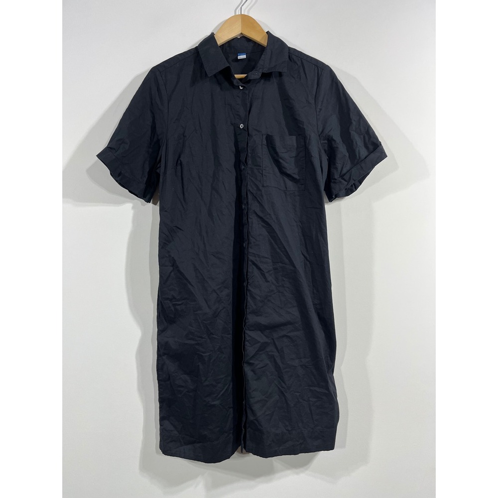 Old Navy Old Money Preppy Cotton Button Down Shirt Dress‎ Large Tall Fisherman